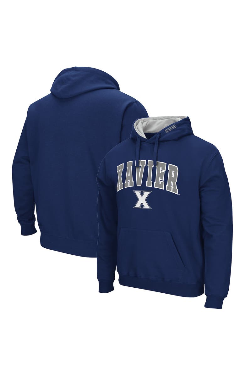 COLOSSEUM Men's Colosseum Navy Xavier Musketeers Arch and Logo Pullover Hoodie, Main, color, Navy