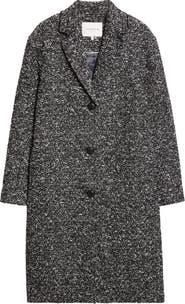 Lafayette 148 New York Drop Shoulder Wool Blend Bouclé Tweed Coat