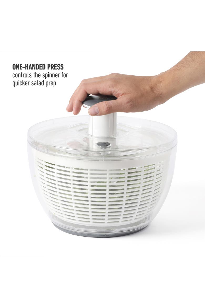 Aero Plastic Salad Spinner with Strainer and Extra Storage Lid, Alternate, color, Clear