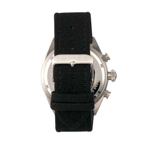 Morphic M53 Series Chronograph Fiber-weaved Leather-band Watch W/date In Silver/black