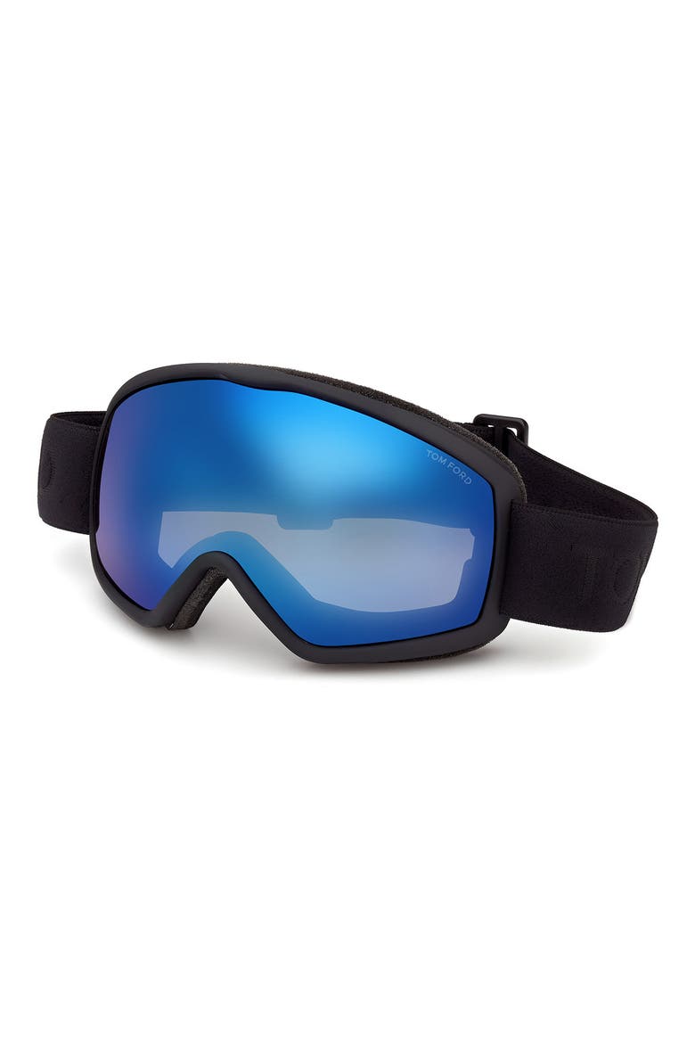 Mirrored Ski Mask, Alternate, color, MATTE BLACK / BLUE MIRROR LENS