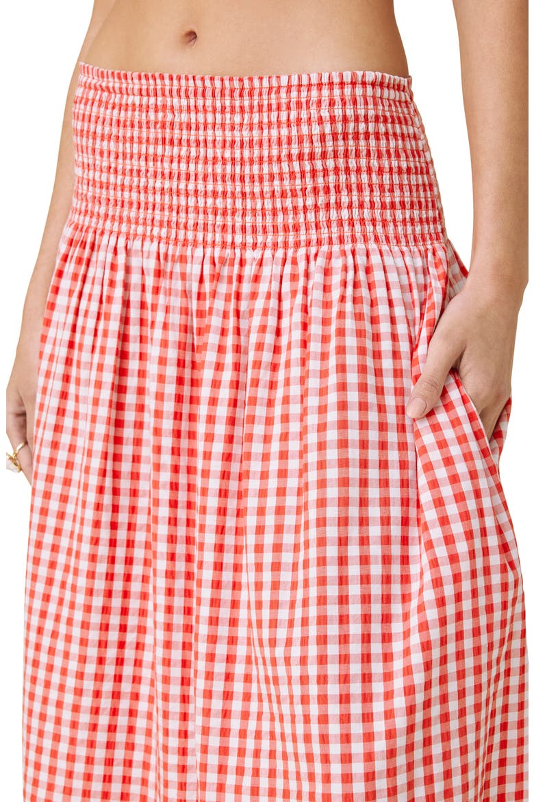 Gigi Gingham A-Line Skirt, Alternate, color, FIREWORK/ WHITE