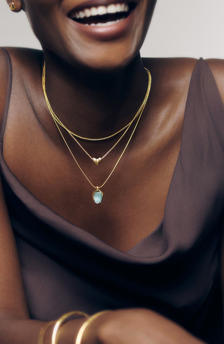 Monica Vinader Odyssey Aquamarine Pendant Necklace, Alternate, color, 18Ct Gold Vermeil / Aquamarine