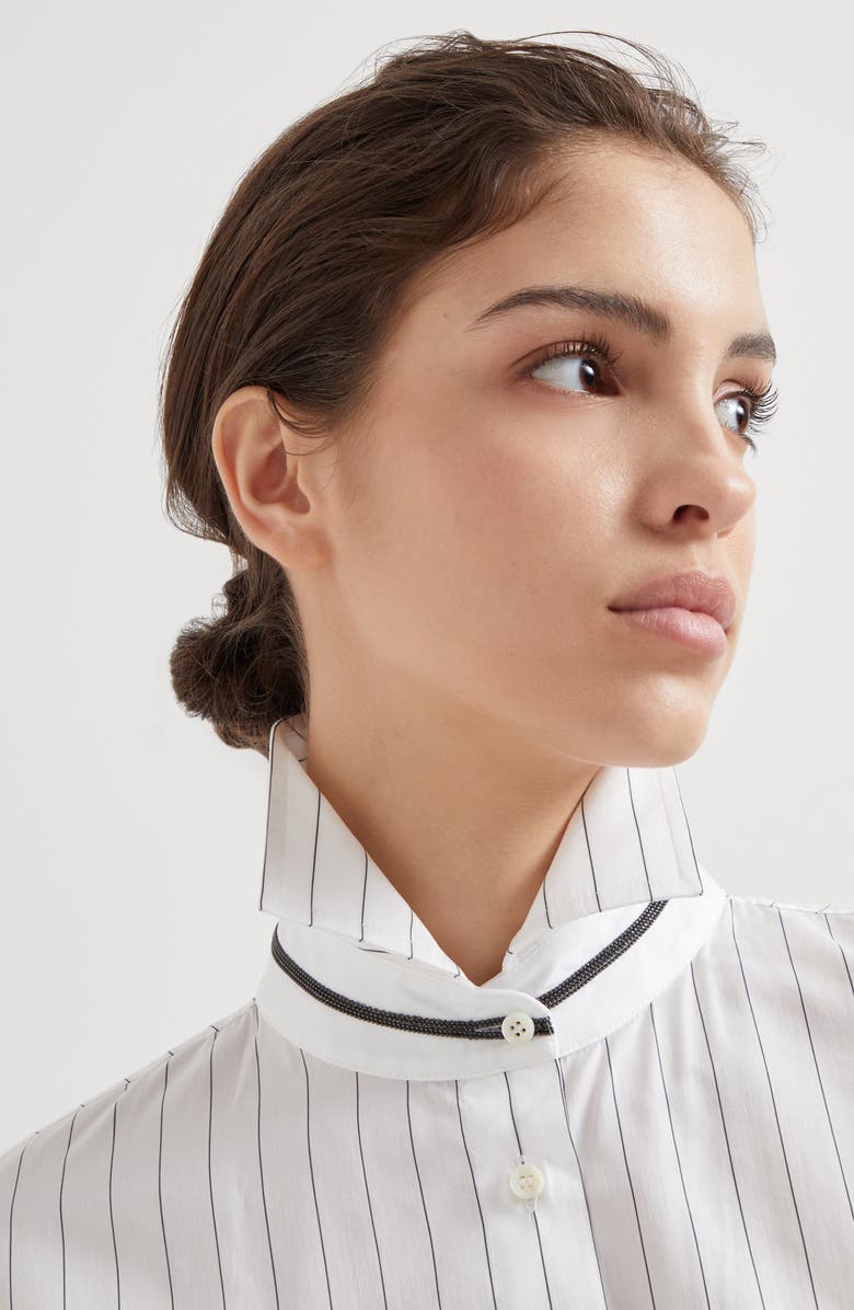 Brunello Cucinelli Striped poplin shirt, Alternate, color,
