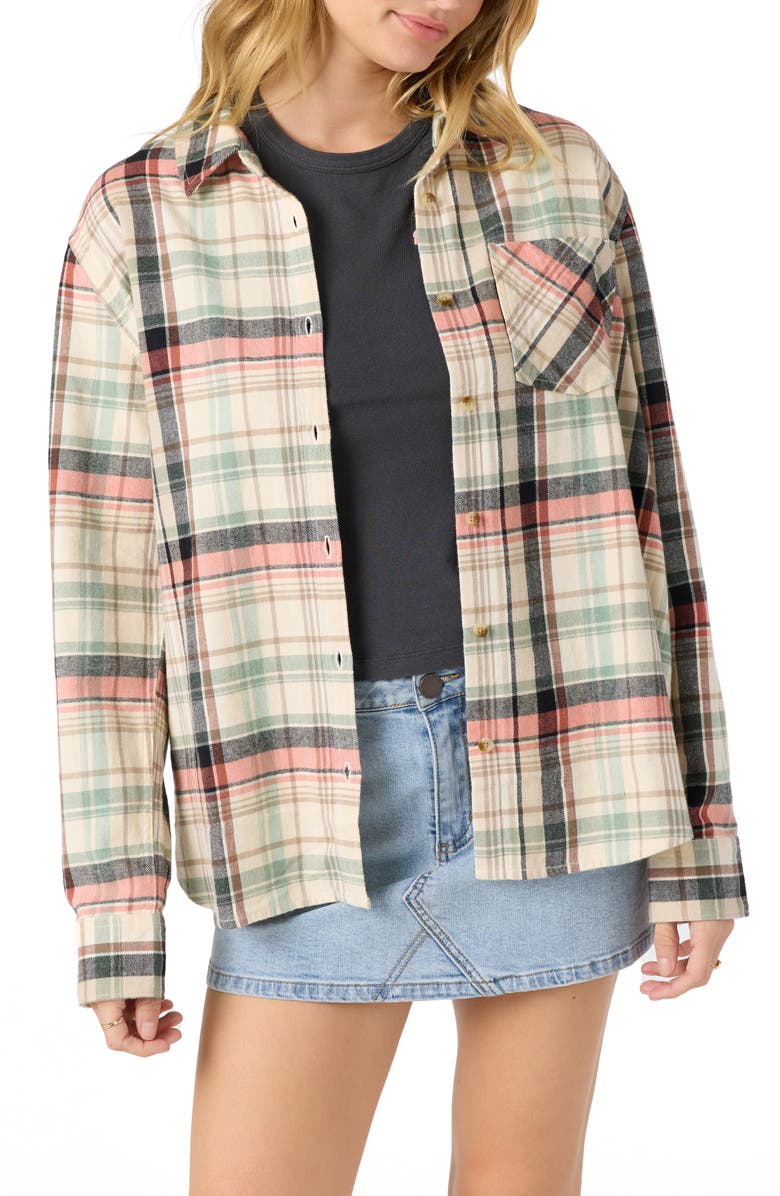 O'Neill Logan Brushed Flannel Button-Up Shirt, Main, color, 