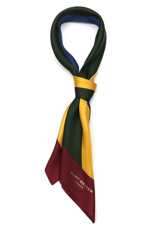 Kurt Geiger London Dark Rainbow Silk Square Scarf In Multi
