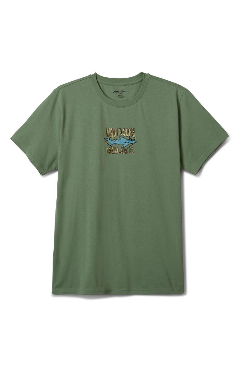 Maui & Sons Shark Surf Graphic T-Shirt, Alternate, color, Sage