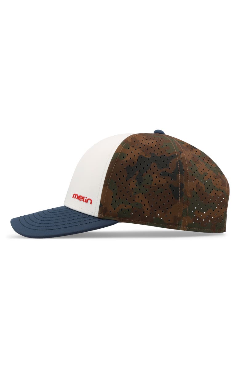 Melin Hydro Compass Merica Camo Performance Snapback Ball Cap, Alternate, color,