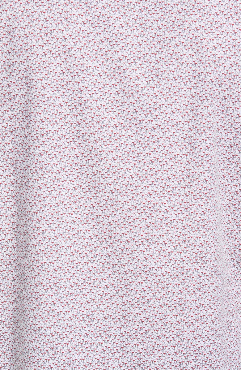 Stone Rose Wine Glass Print Stretch Button-Up Shirt, Alternate, color, 