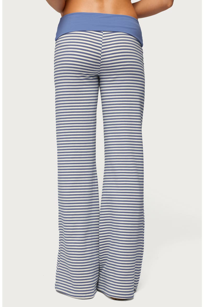 Meggy Colorblock Stripe Foldover Pants, Alternate, color, LIGHT-BLUE-AND-WHITE