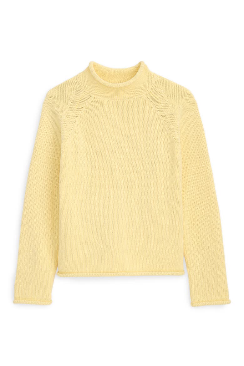Eastport Roll Trim Long Sleeve Sweater, Alternate, color, DOUBLE CREAM