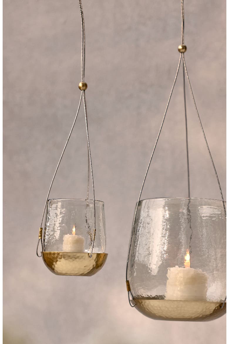 Pebbled Hanging Lantern, Alternate, color, Clear