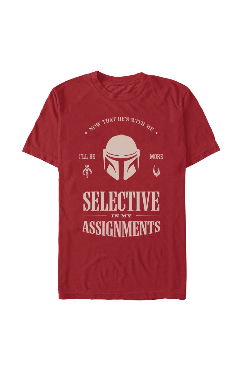 Star Wars: The Mandalorian and Grogu Men's Star Wars The Mandalorian and Grogu Selective In My Assignments  Graphic T-Shirt, Main, color, Cardinal