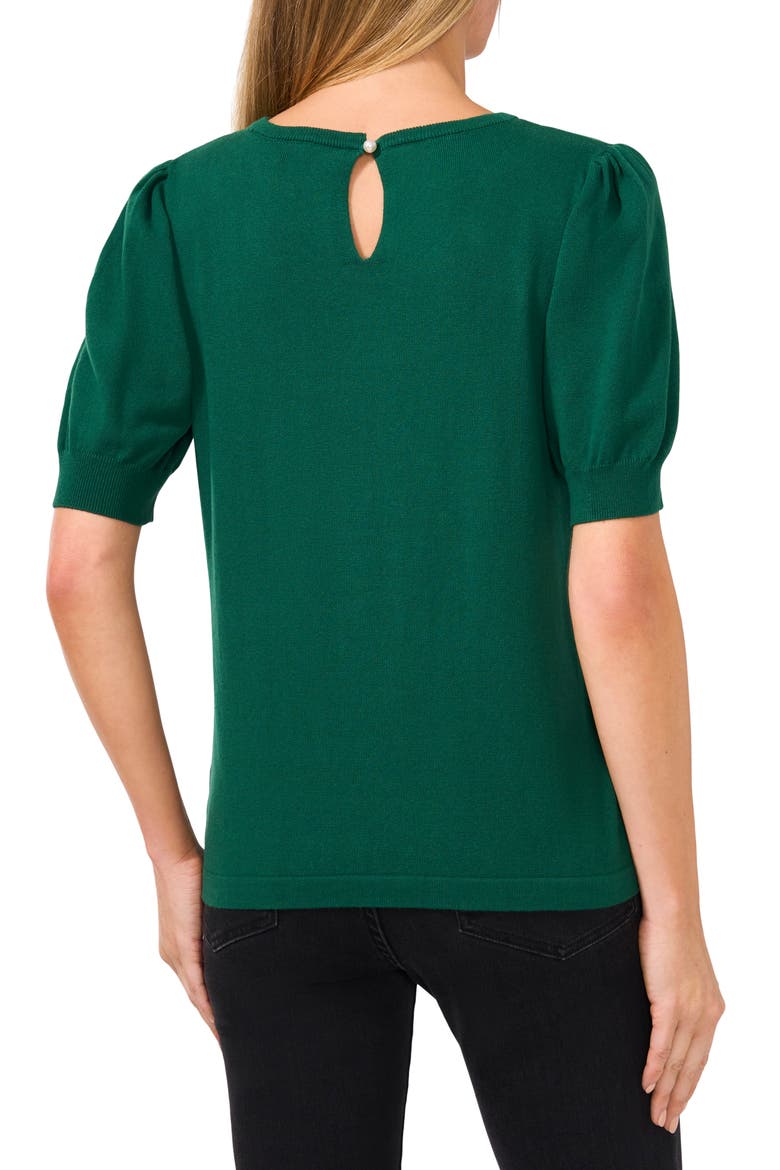 Puff Sleeve Sweater, Alternate, color, ALPINE GREEN