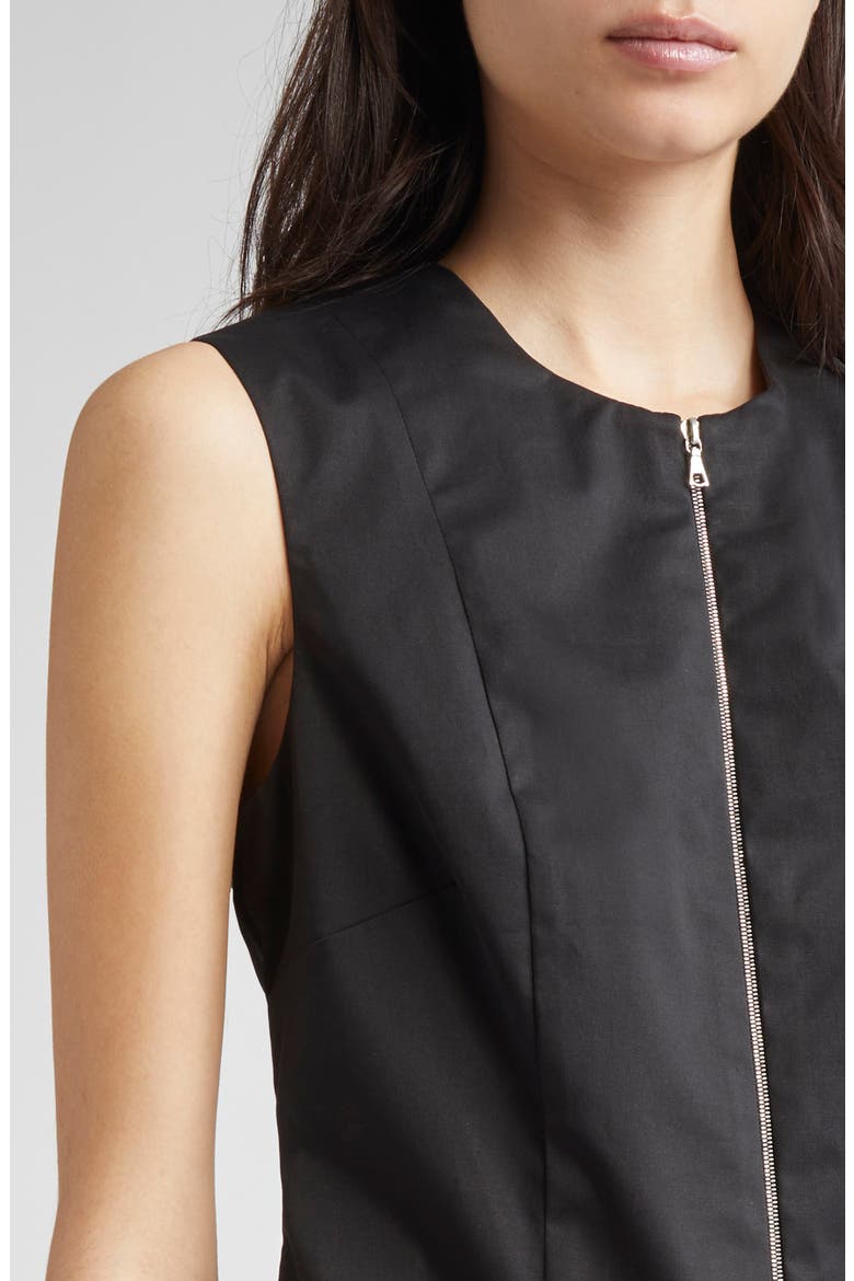 Brooke Full Zip Sleeveless Dress, Alternate, color, BLACK