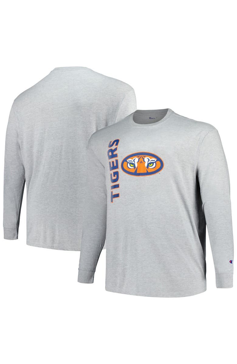 Champion Men's Champion Heather Gray Auburn Tigers Big & Tall Mascot Long Sleeve T-Shirt, Main, color, Heather Gray