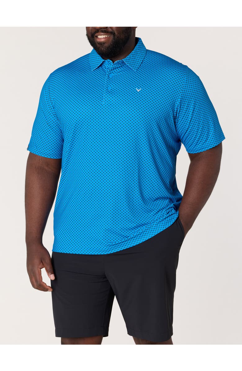Callaway Big & Tall Golf Print Performance Polo Shirt, Main, color, Brilliant Blue