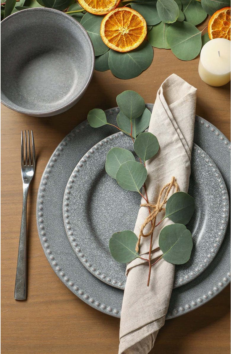 Stone Lain Comet Stoneware 12-Piece Dinnerware Set, Alternate, color, Grey