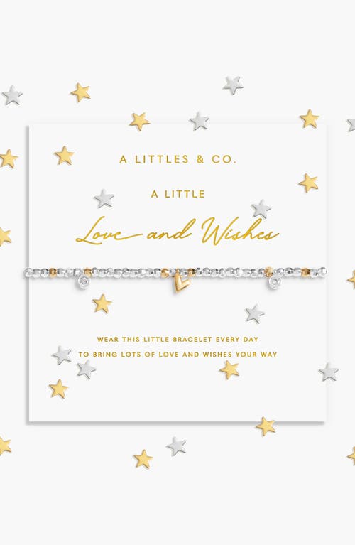 A Littles & Co. A Littles & Co Sparkle Confetti A Little 'love And Wishes' Bracelet In Silver And Gold-tone Plating In Silver
