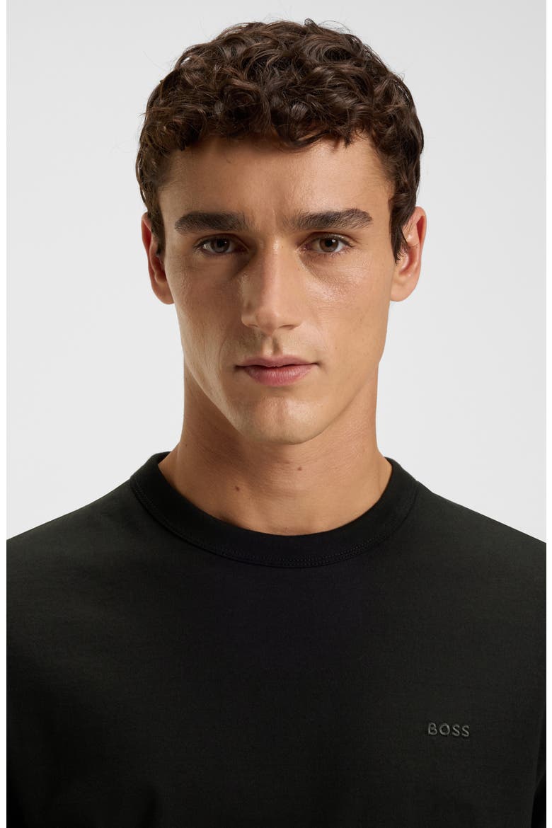 Taut Solid Cotton Logo T-Shirt, Alternate, color, BLACK