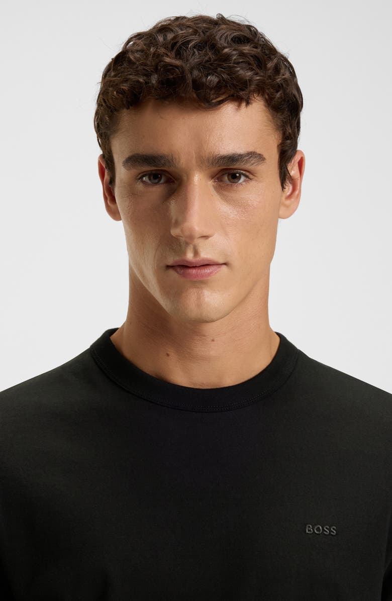 BOSS Taut Solid Cotton Logo T-Shirt, Alternate, color, Black