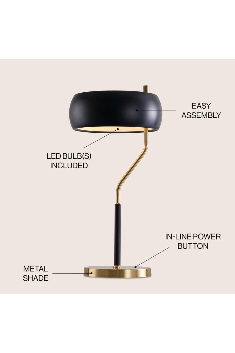 Oskar 22.5" Moody Metal LED Desk Lamp, Black/Brass Gold, Alternate, color, Black/Brass Gold