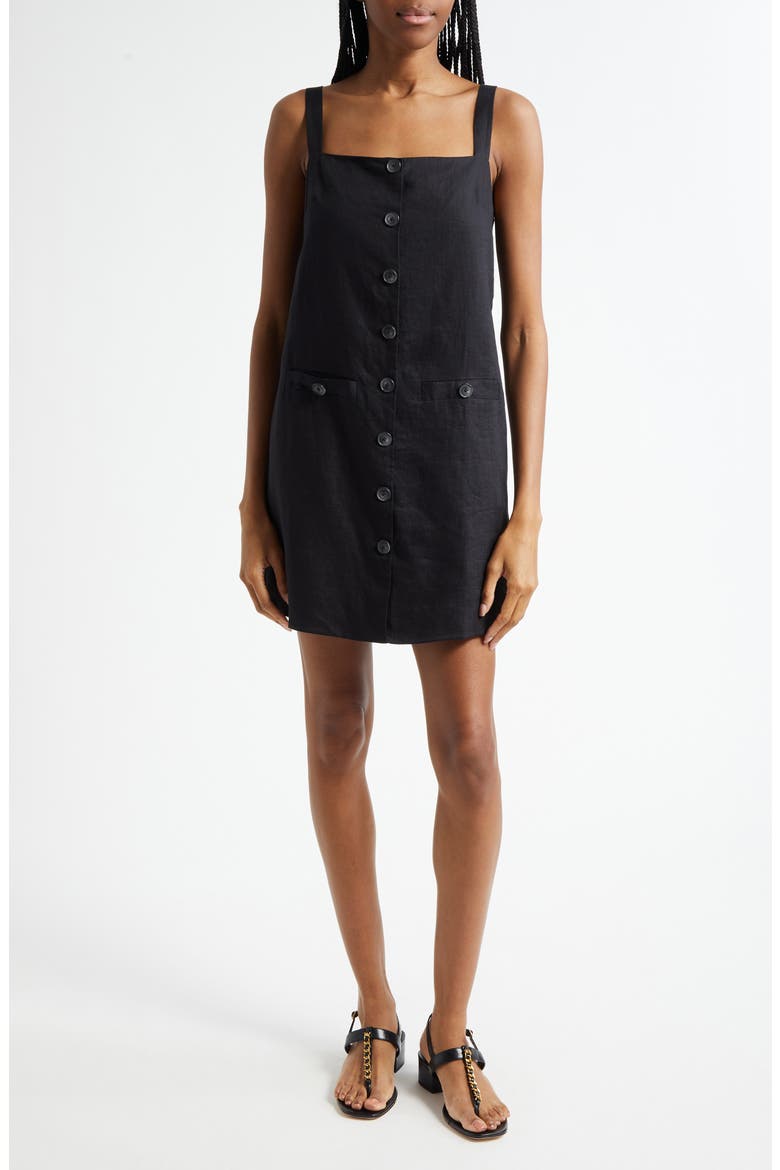 Nico Linen Dress, Main, color, BLACK