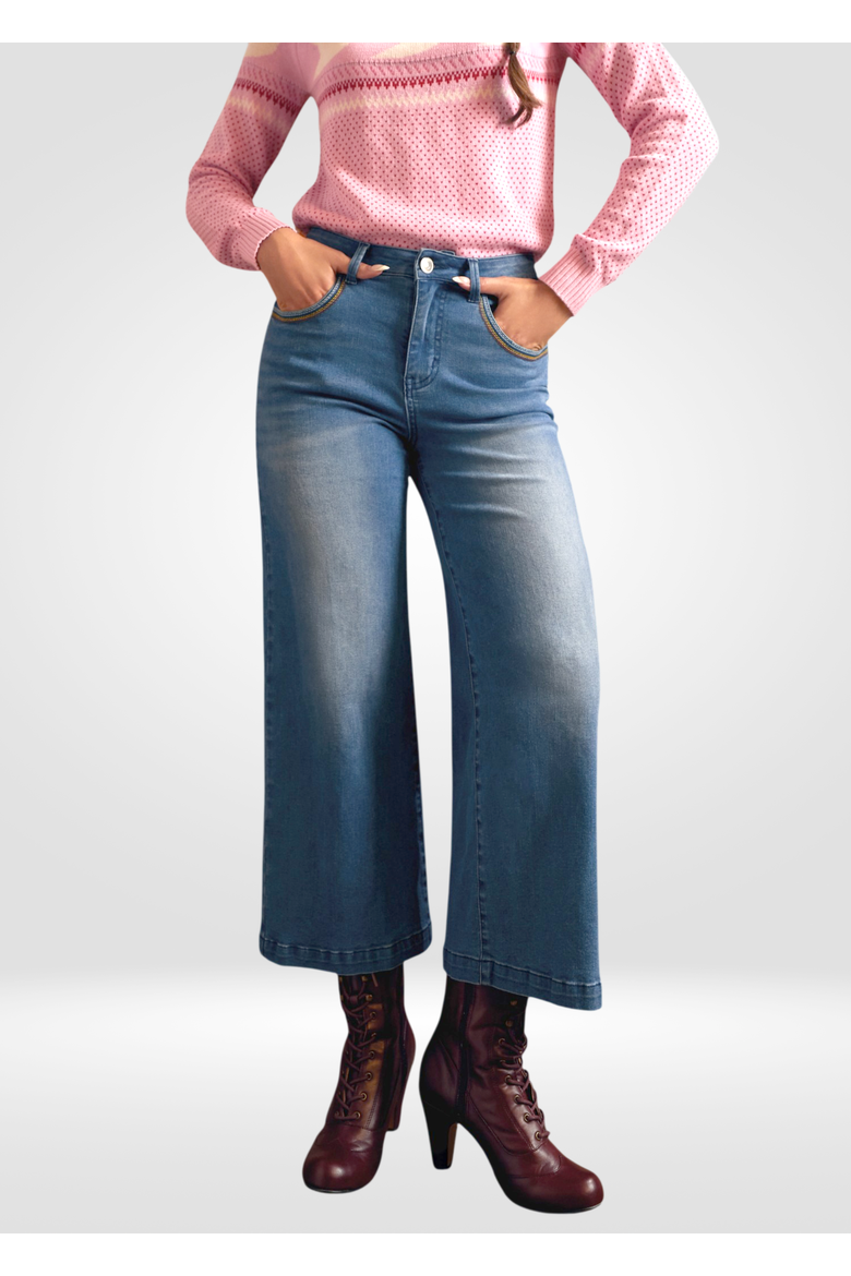 Luck of the Stylish Wide Leg Crop Jeans, Main, color, Sea Storm Wash