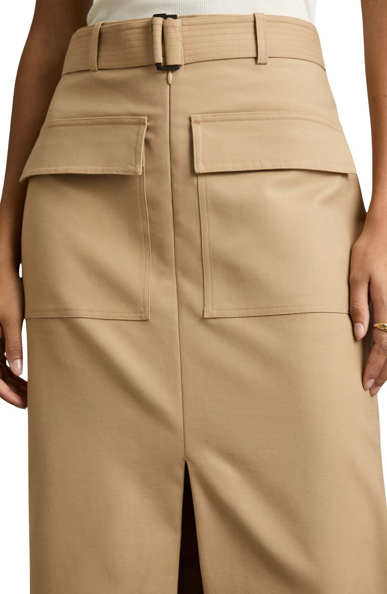 Reiss Oakley Midi Skirt, Alternate, color, Camel