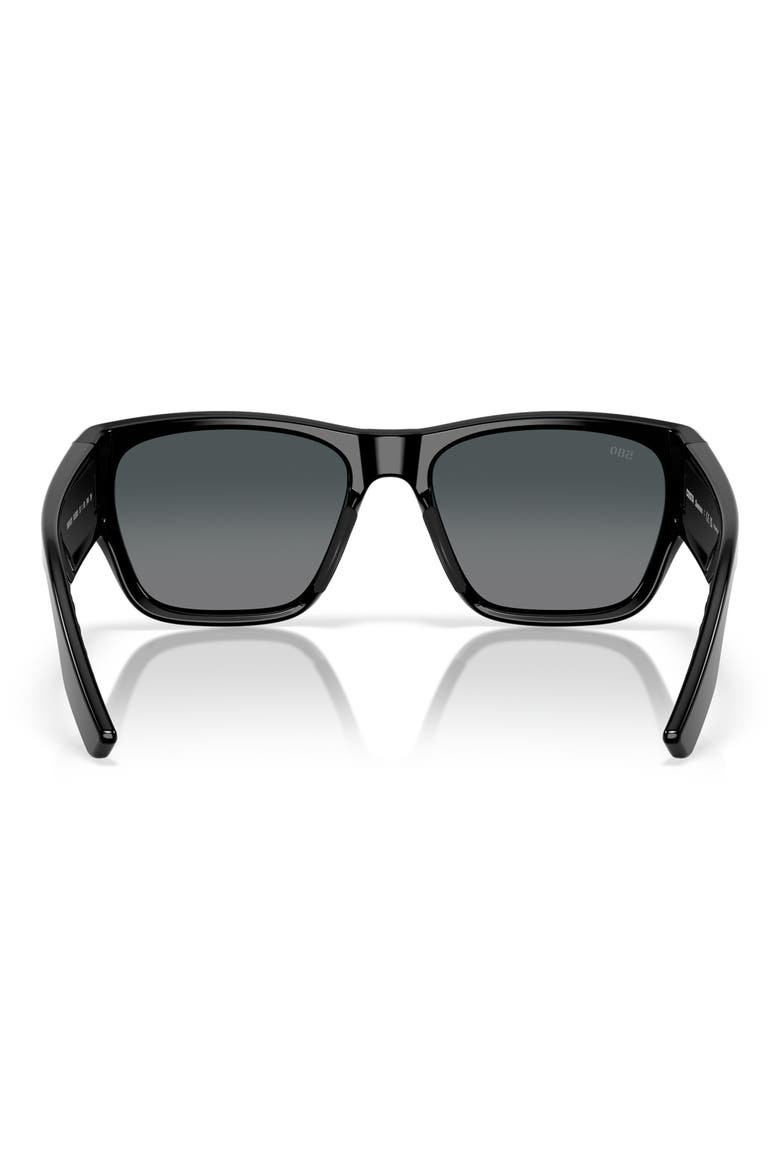 Suenos 57mm Polarized Rectangular Sunglasses, Alternate, color, BLACK/ GRAY GRADIENT 580G