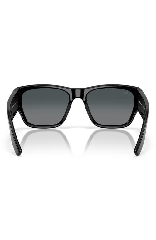 Costa Del Mar Suenos 57mm Polarized Rectangular Sunglasses In Black/gray Gradient 580g