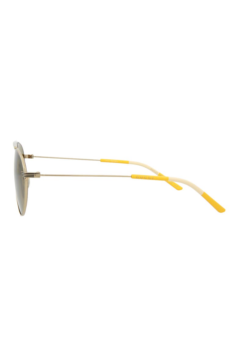 61mm Aviator Sunglasses, Alternate, color, GOLD