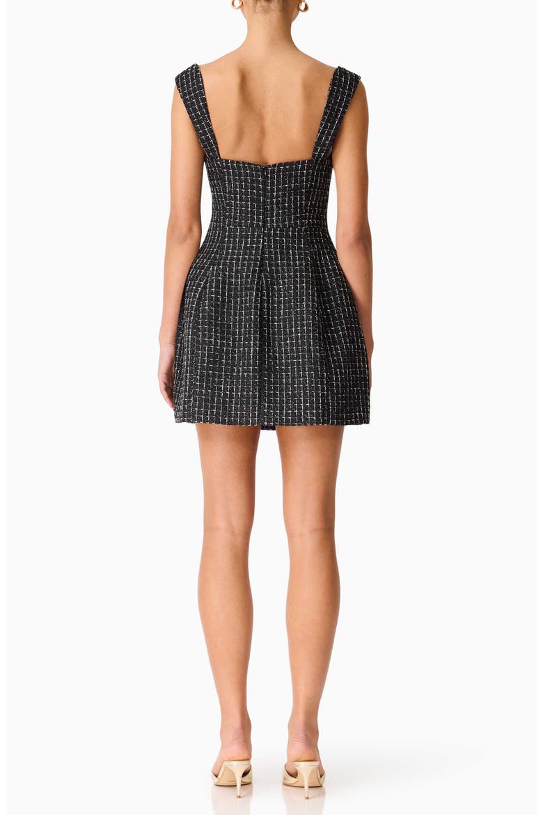 Galadirel Check Tweed Minidress, Alternate, color, BLACK