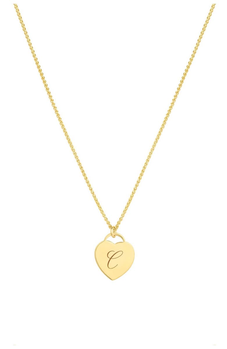 Set & Stones Alice Initial Heart Necklace, Main, color, Gold / C