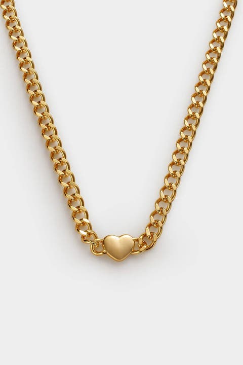 Allure Waterproof Gold Heart Chain Necklace