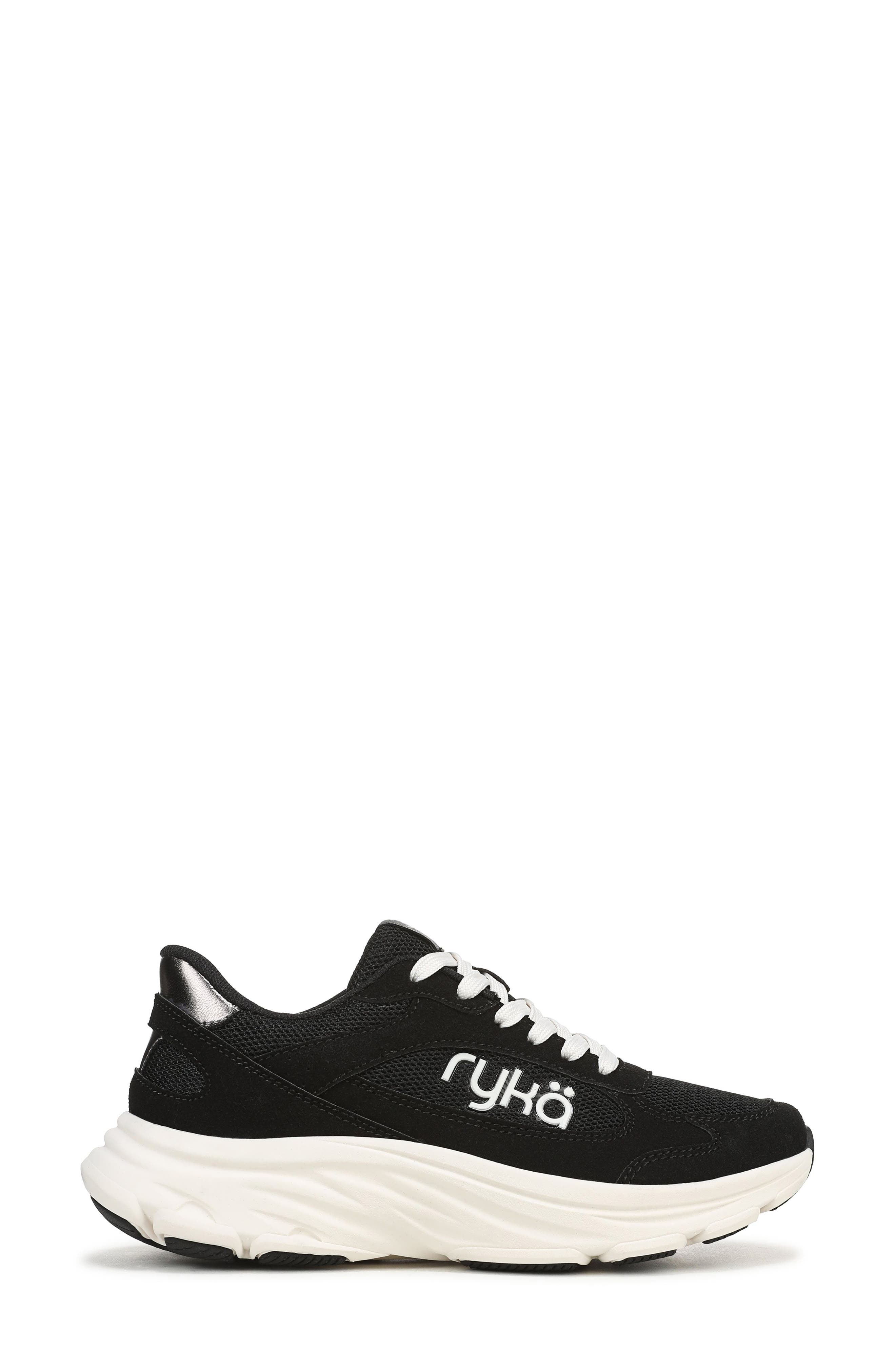 Devine Sneaker, Alternate, color, BLACK MESH/ FAUX SUEDE