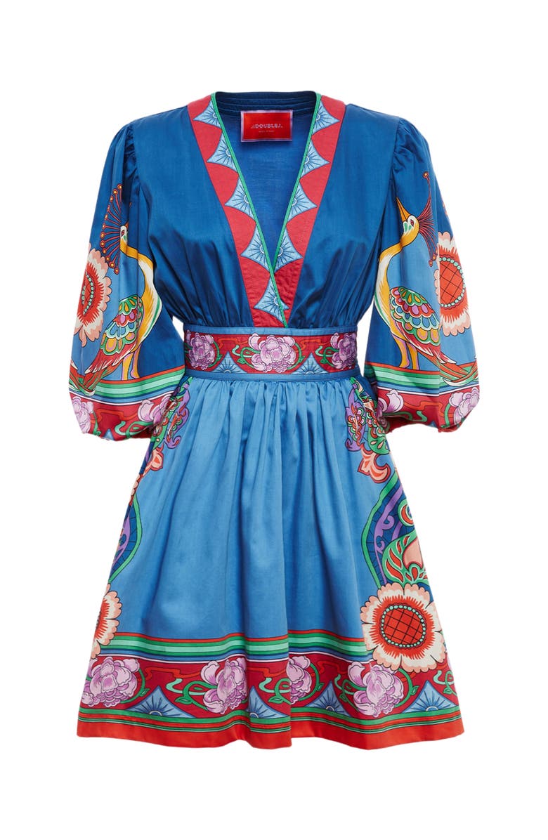 La DoubleJ Margherita Dress Taormina Placée Navy, Alternate, color, 