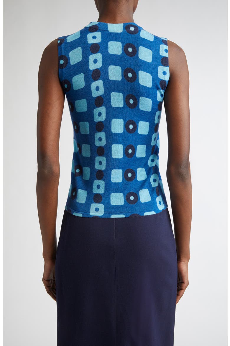 Geo Print Wool Shell, Alternate, color, COBALT CLASSIC BEIGE