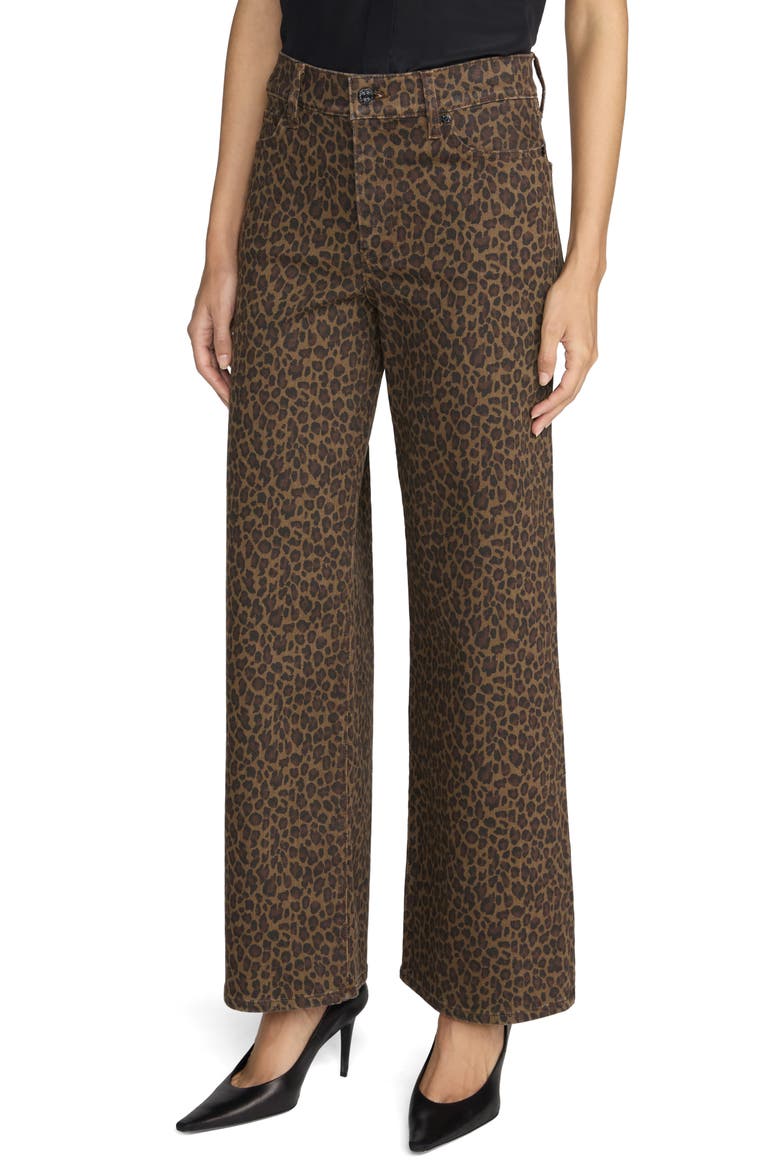 Le Slim Palazzo High Waist Wide Leg Jeans, Alternate, color, LEOPARD
