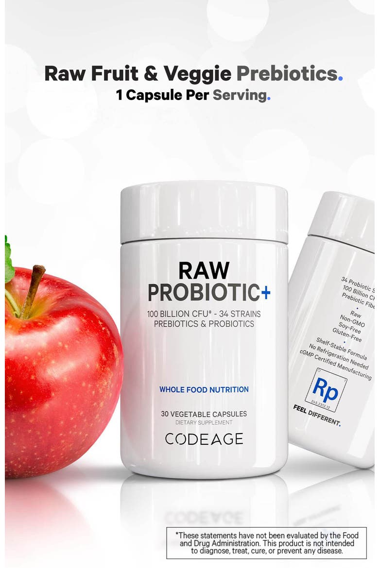 Raw Probiotic+ 100 Billion CFU Supplement, Alternate, color, White