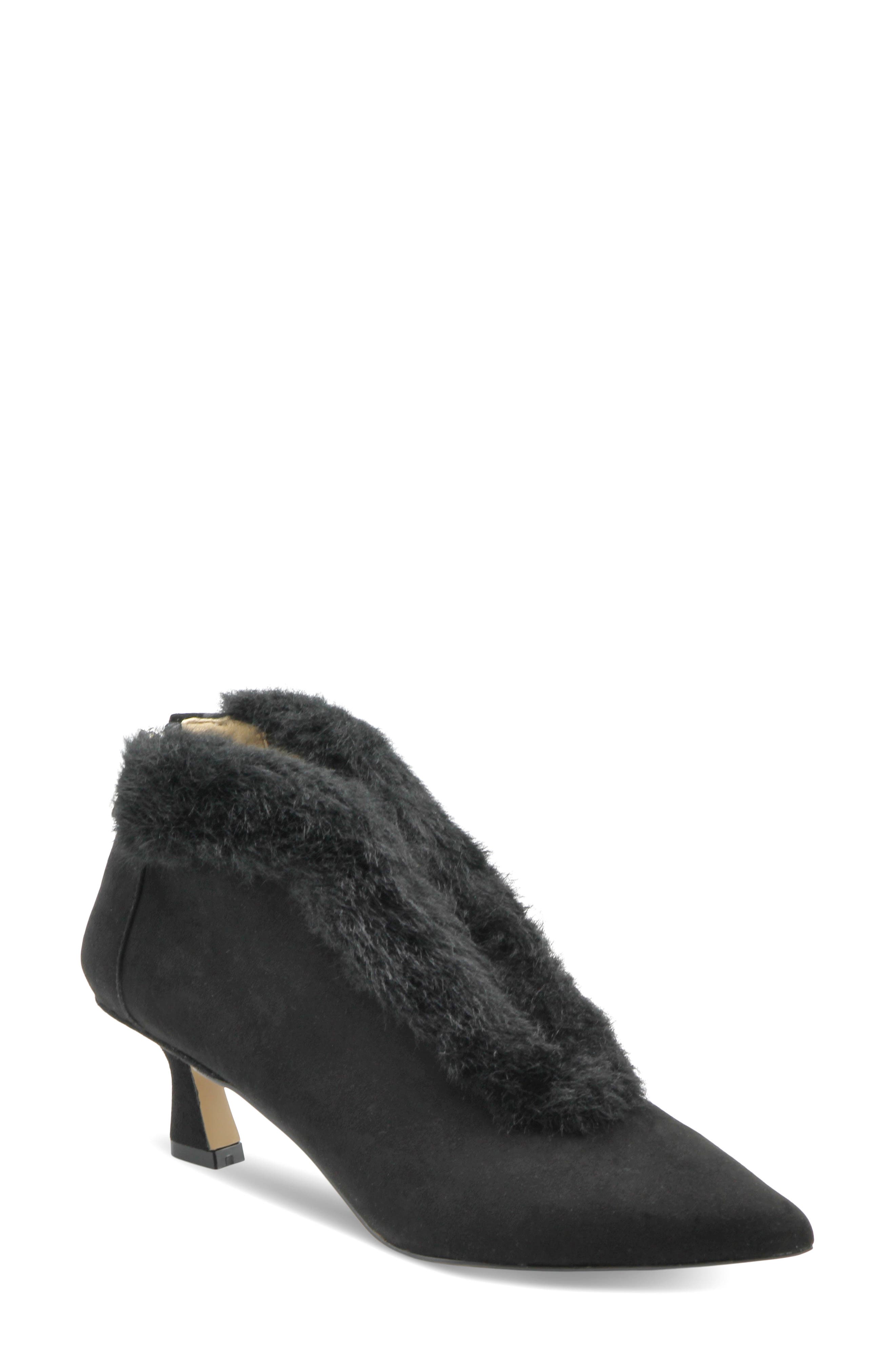 Sophia Faux Fur Bootie, Main, color, BLACK MS