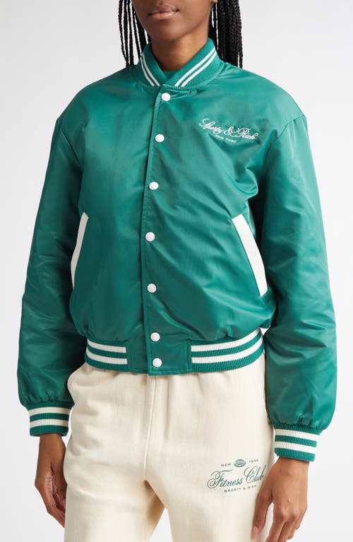 Sporty And Rich Sporty & Rich Wellness Nylon Varsity Jacket In Alpine