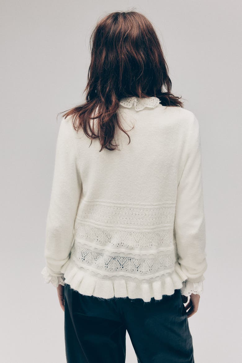Pointelle-knit Cardigan, Alternate, color, White