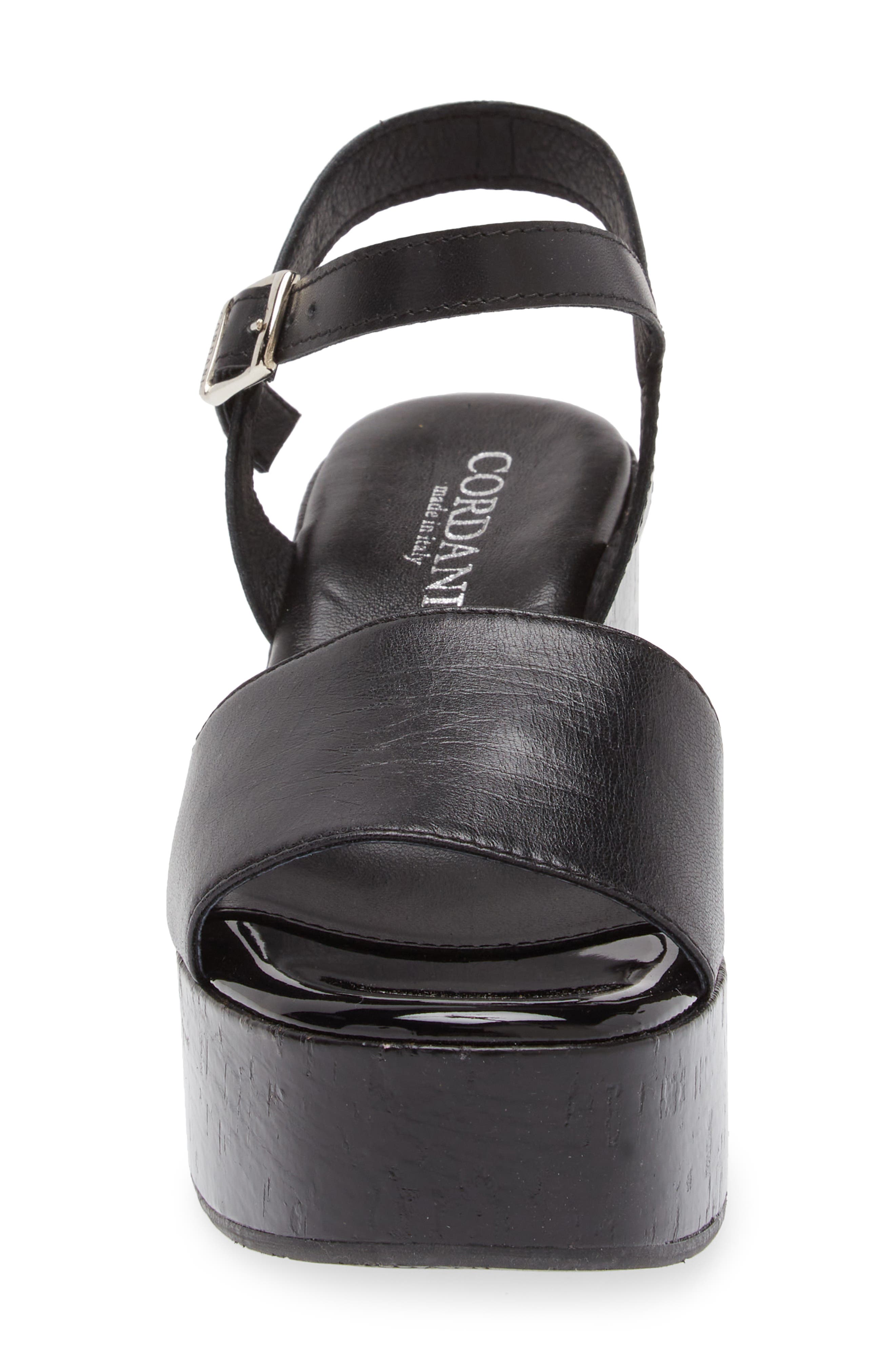 Junie Ankle Strap Platform Wedge Sandal, Alternate, color, NAPPA PELLE NERO