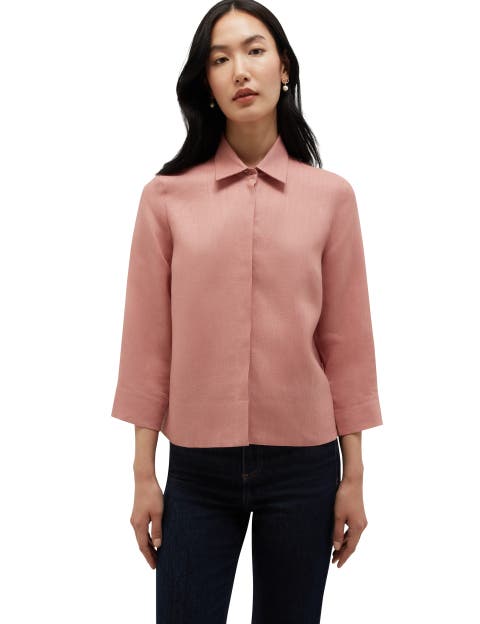 Nita Three-Quarter Sleeve Linen Shirt