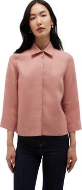 HOBBS LONDON Nita Three-Quarter Sleeve Linen Shirt