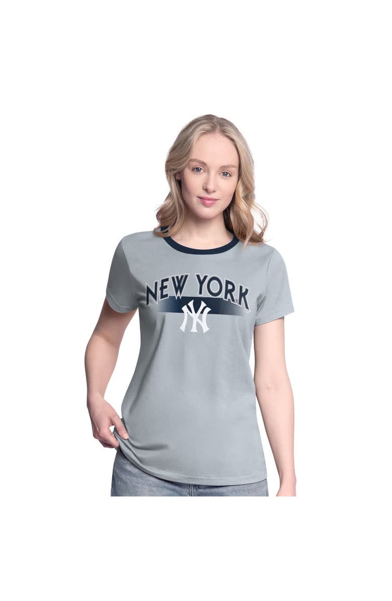 G-III 4HER BY CARL BANKS Women's G-III 4Her by Carl Banks  Gray New York Yankees Pitch T-Shirt, Alternate, color, Gray