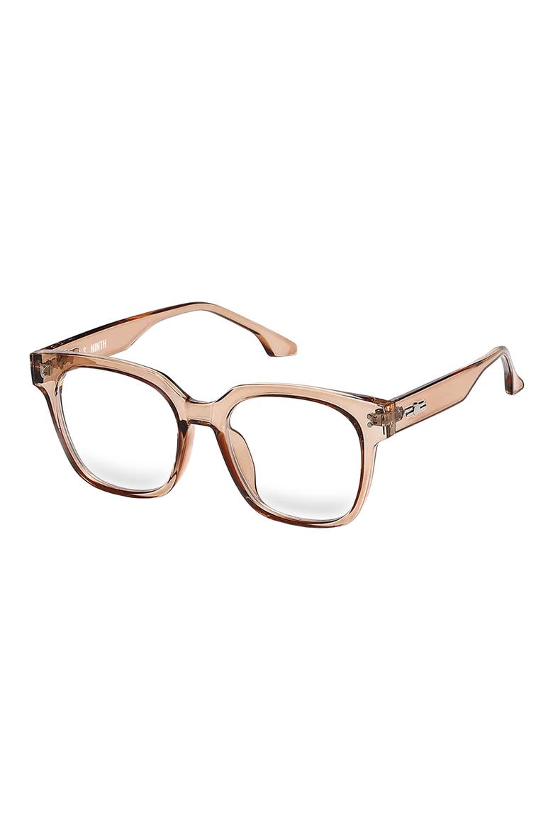 Sage 53mm Round Blue Light Blocking Glasses, Alternate, color, TRANSPARENT TAN/ CLEAR