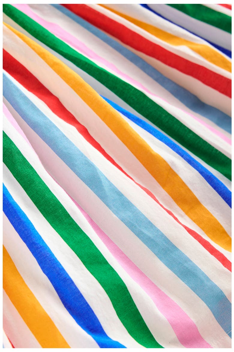 Kids' Luna Stripe Ruffle Cotton Sundress, Alternate, color, MULTI RAINBOW STRIPE