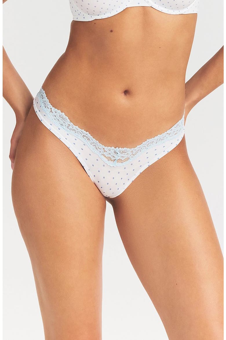 Fits Everybody Lace Dipped Thong, Main, color, SLATE PIN DOT PRINT